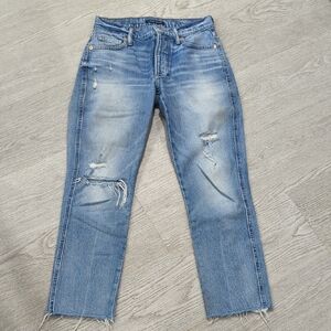 Lucky Brand Light Blue Distressed Cropped Jeans